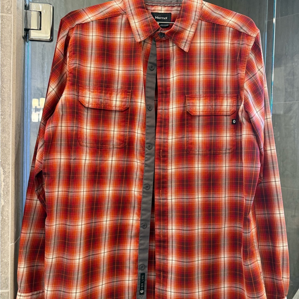 Marmot Red and Maroon Plaid Shirt